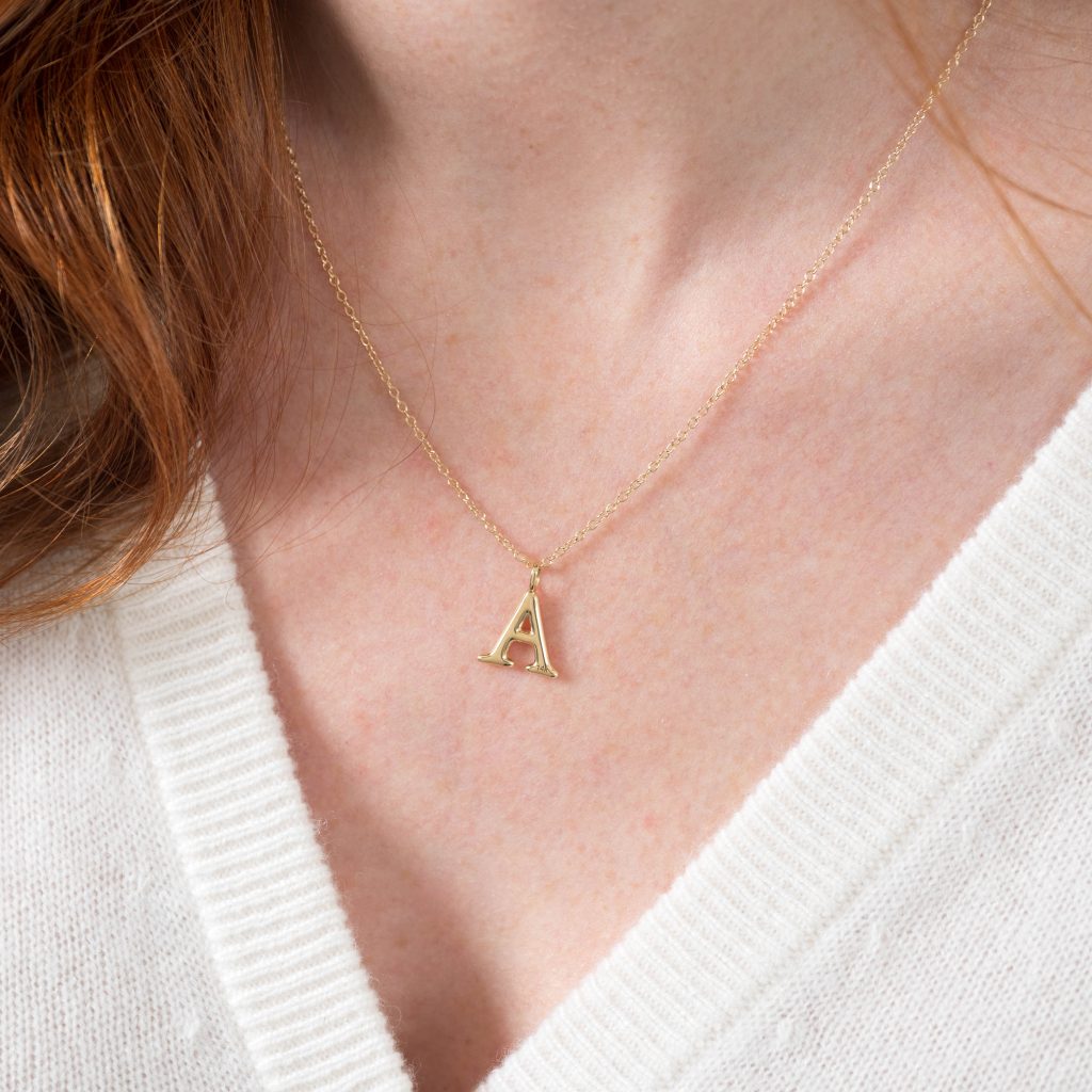 Gold initial pendant