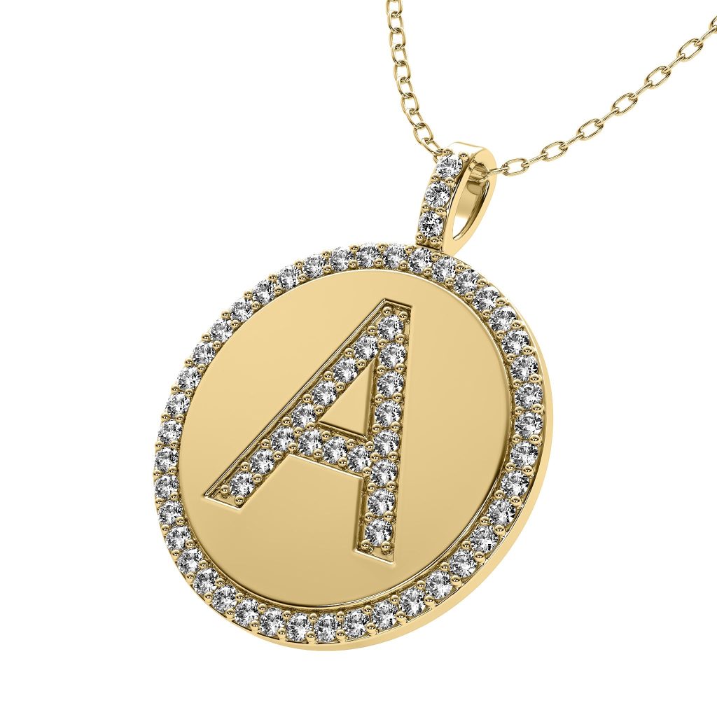 diamond initial pendant