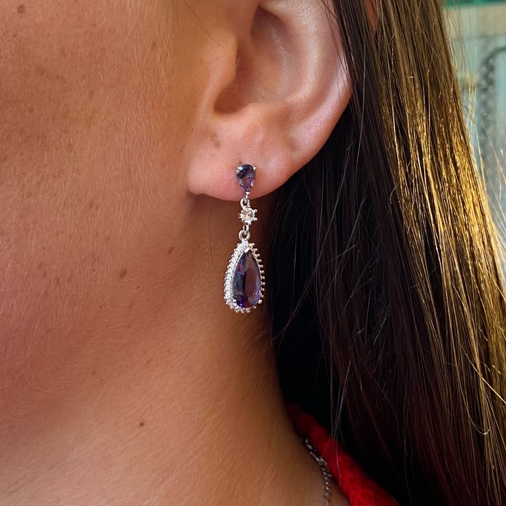 amethyst drop earrings